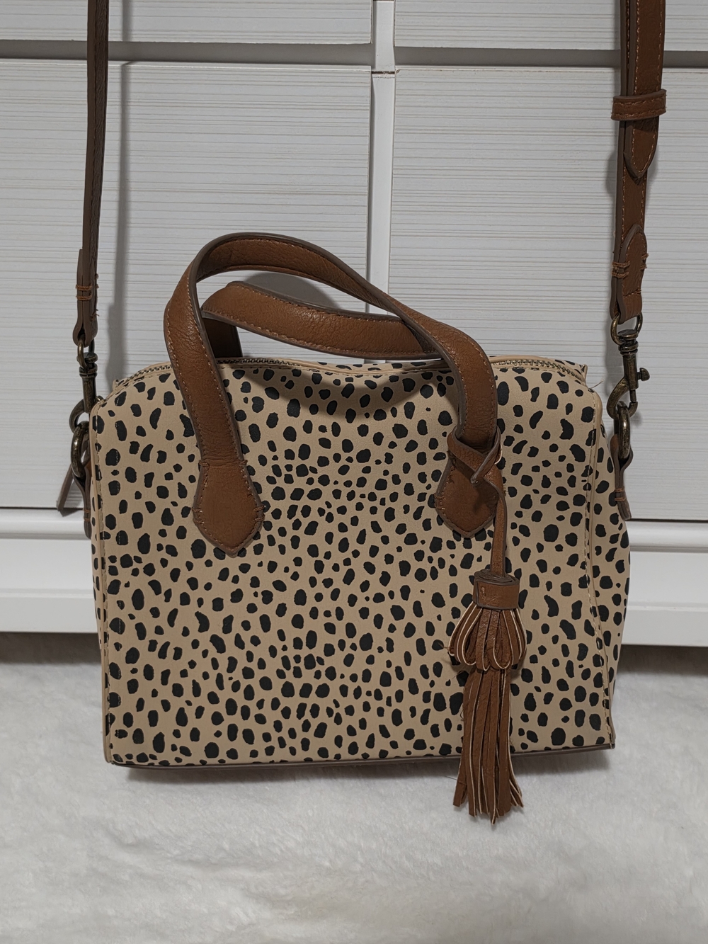 Universal Thread Cheetah Print Dome Satchel Bag with Tassel